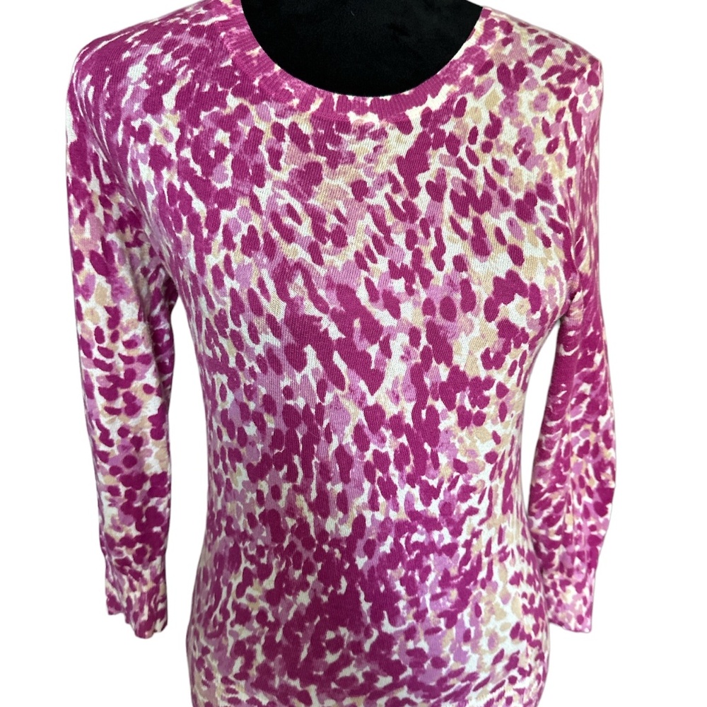 Banana Republic Pink and Cream Patterned Sweater